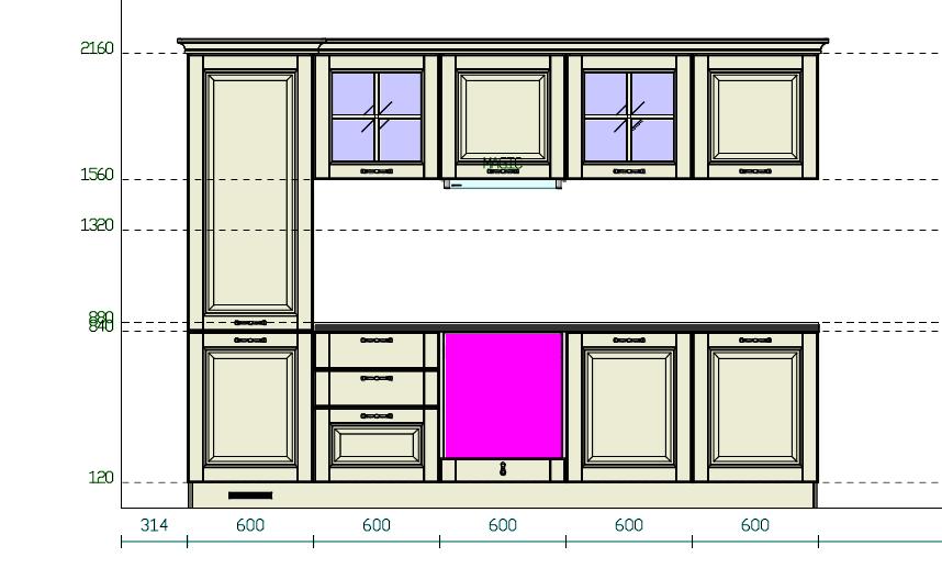 Фронтальный вид кухни Stosa Cucine Bolgheri